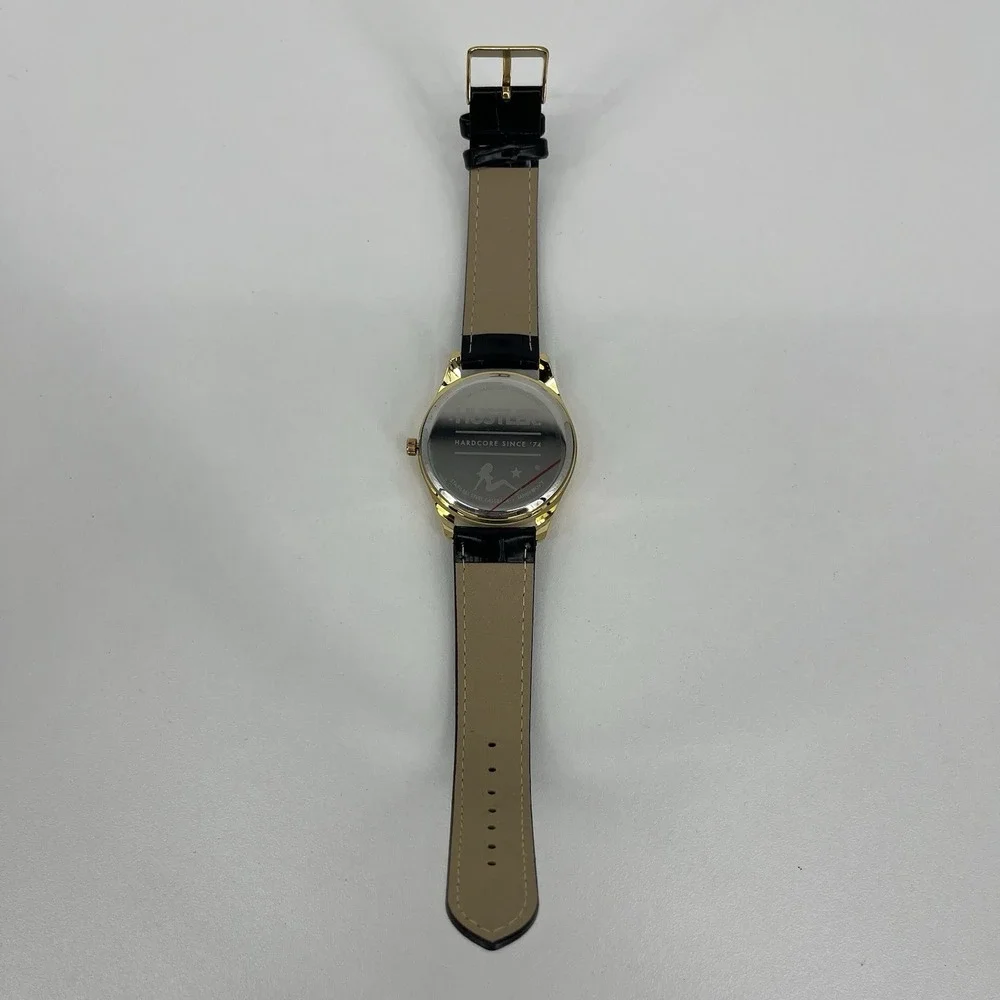 Game Time Hustler Watch Pioneer Black Series Shield Logo Gold Men's Size New